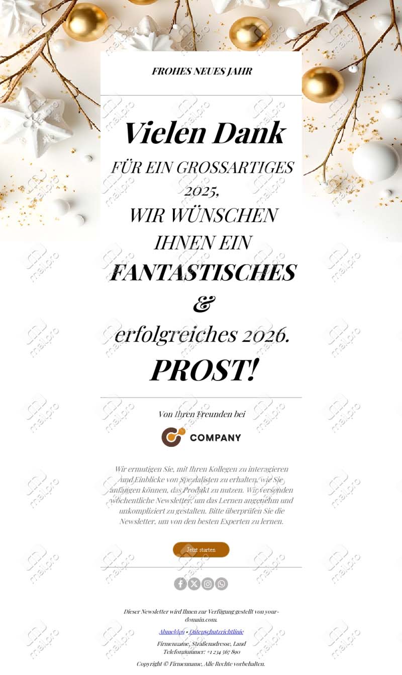 Neujahrsgrüße Vorlage 2026