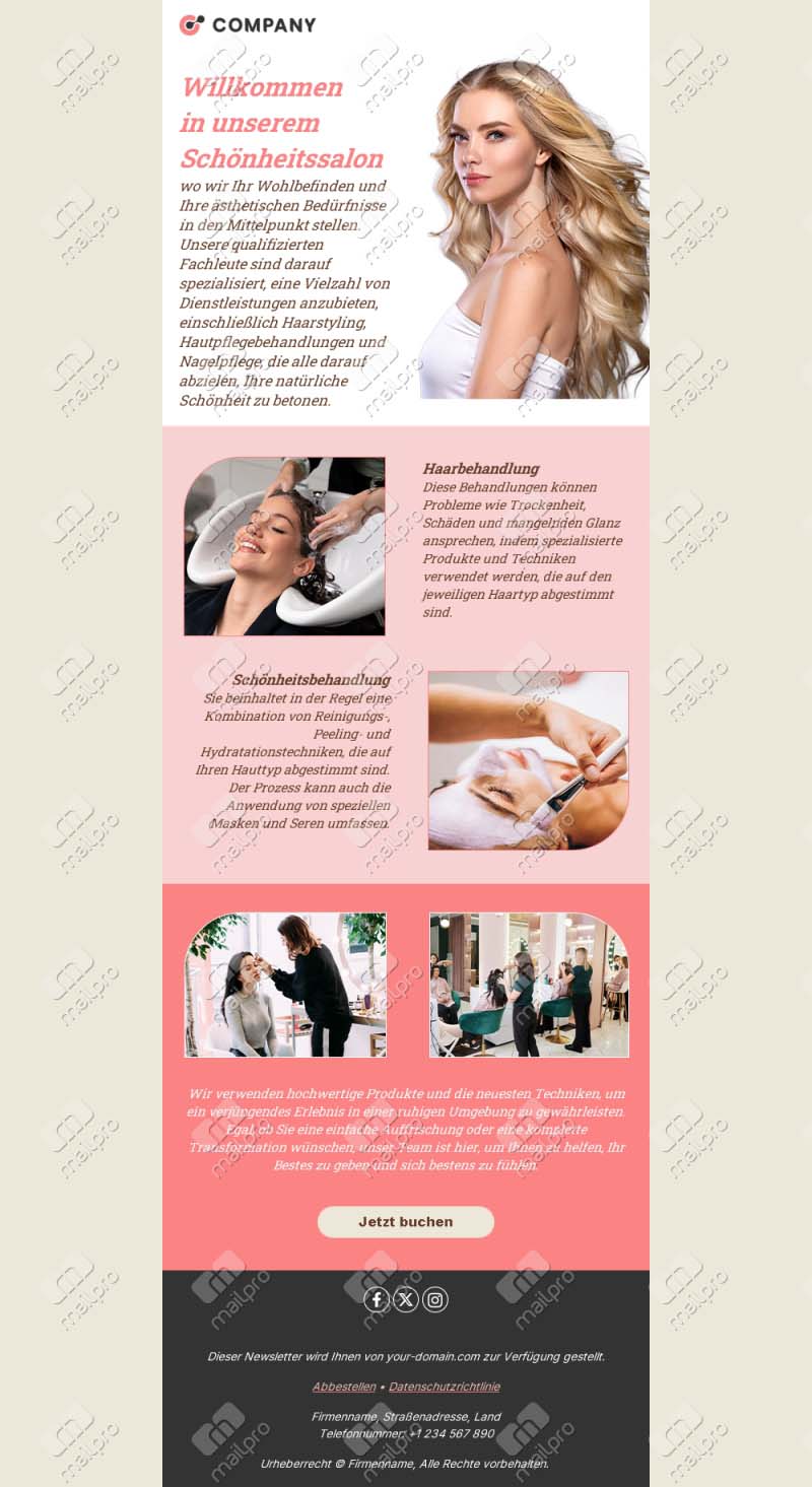 E-Mail-Vorlagen für Beauty-Salon & Spa