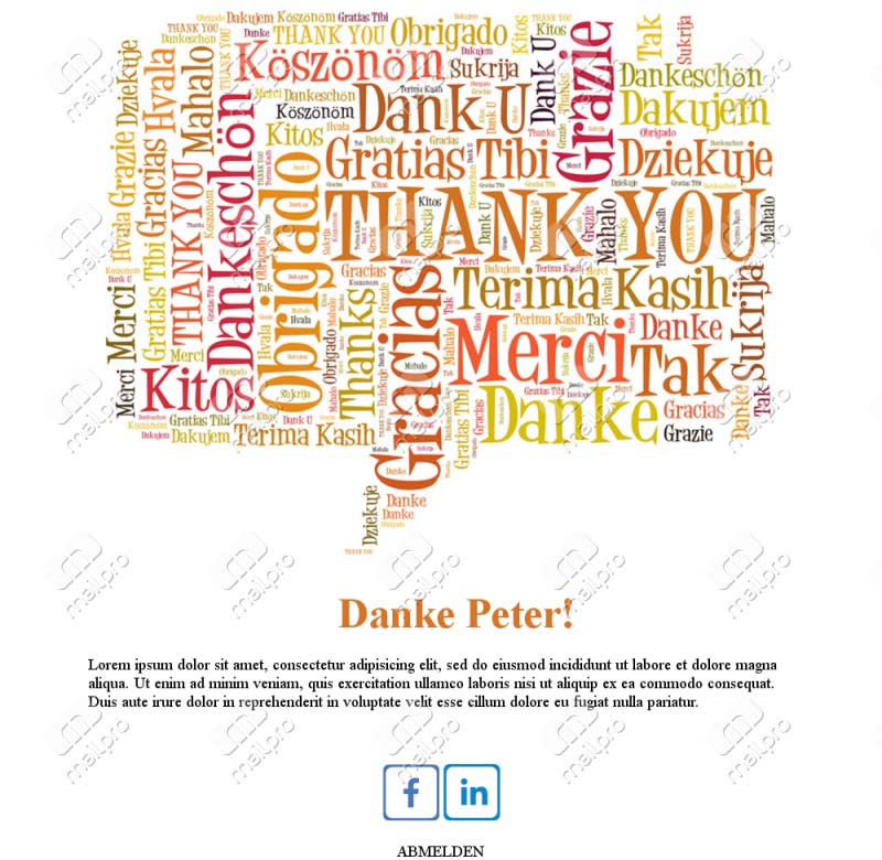 Template Email Danke Bestellung