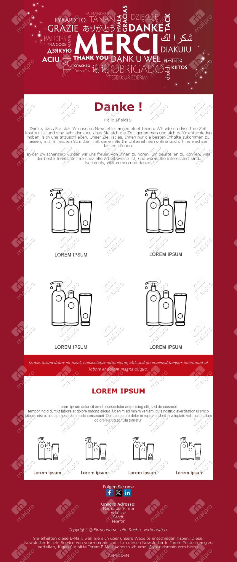 Template Email Danke Bestellung Confirmed