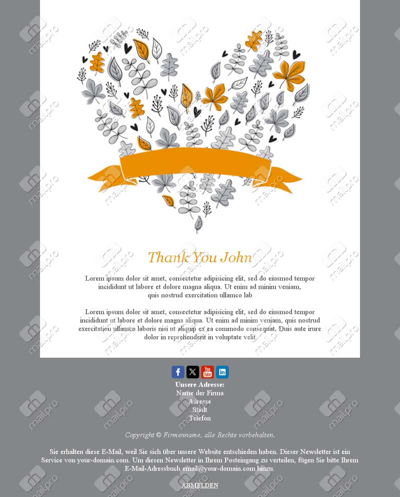 Template Email Dankeserie