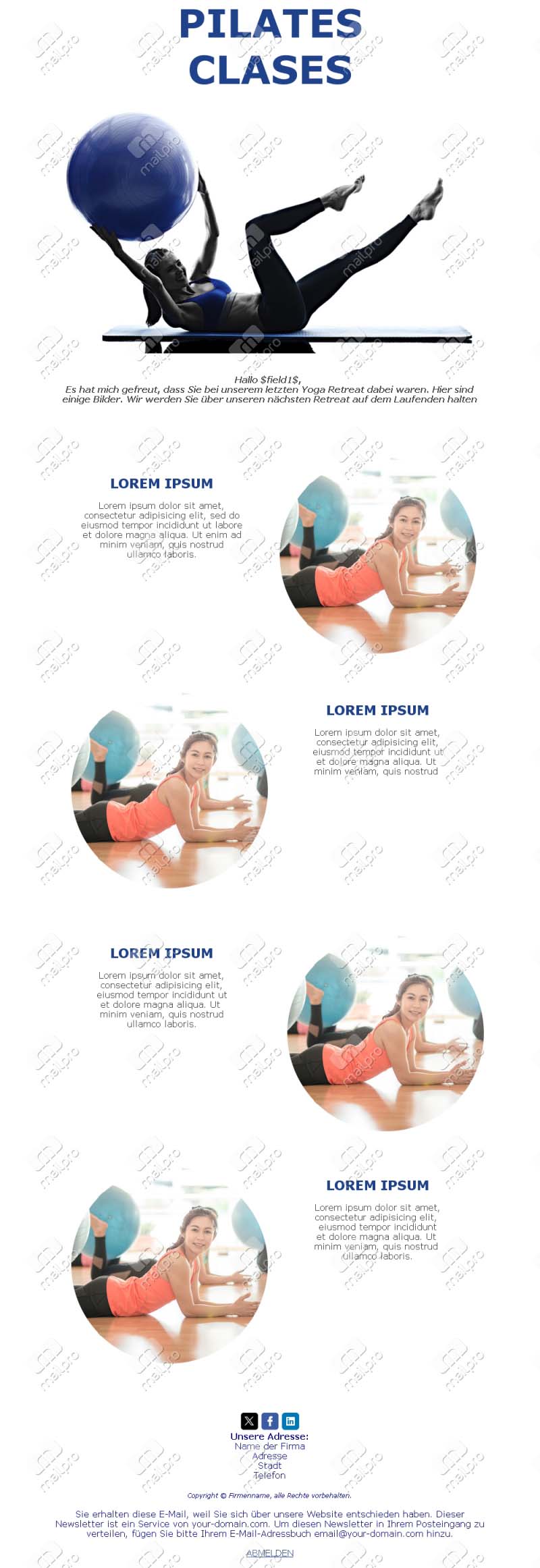 Yoga Email Templates