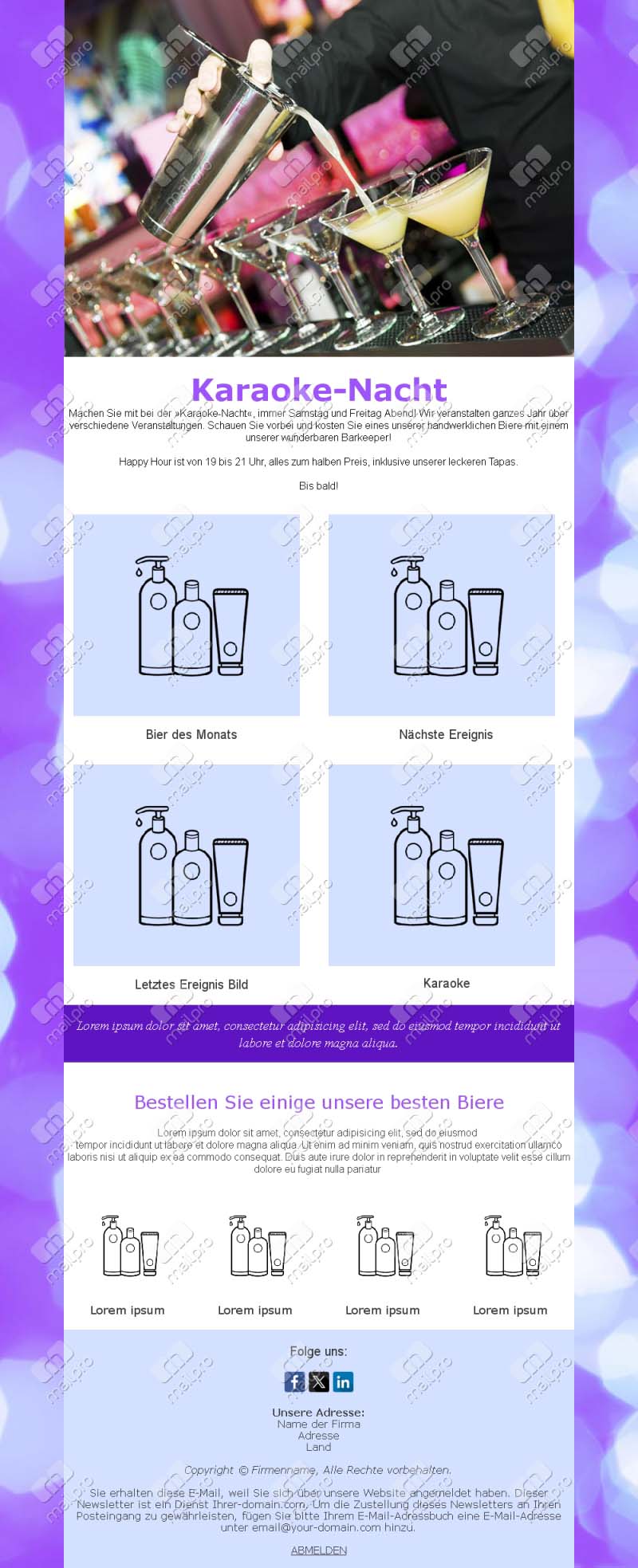 Barabend Email Vorlagen