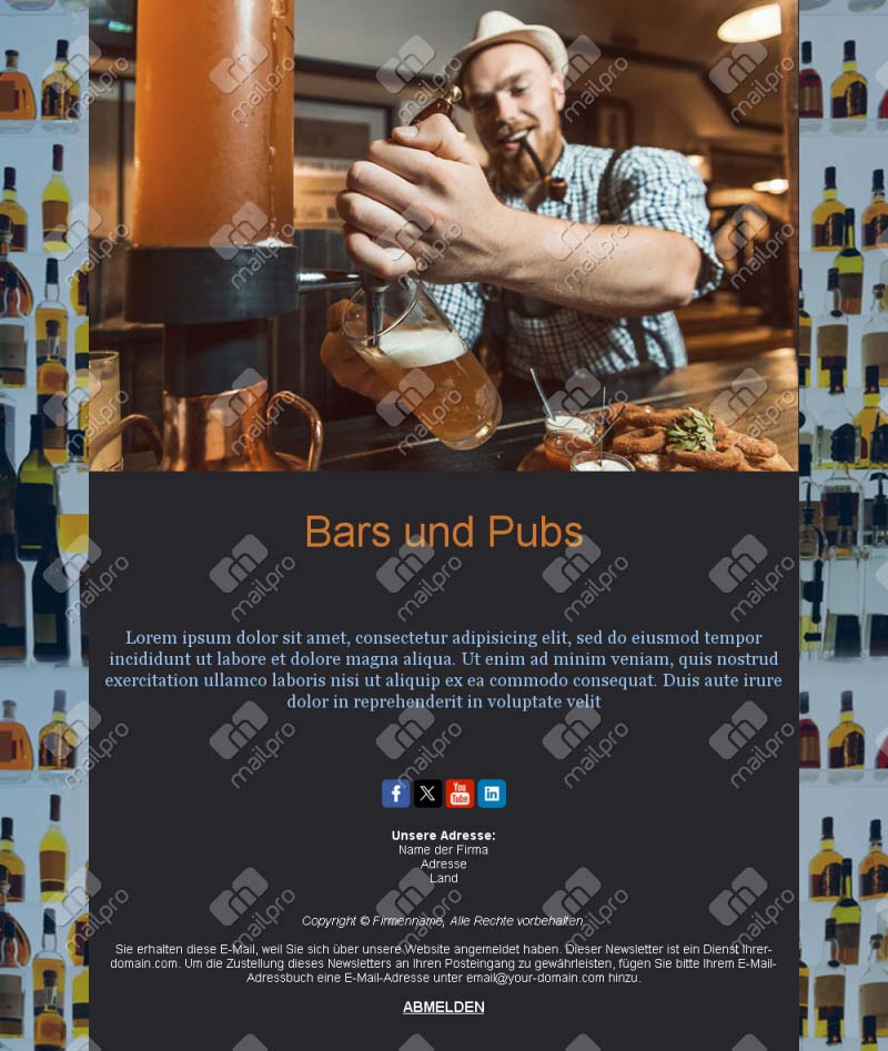 Abendliche Drinks Emails