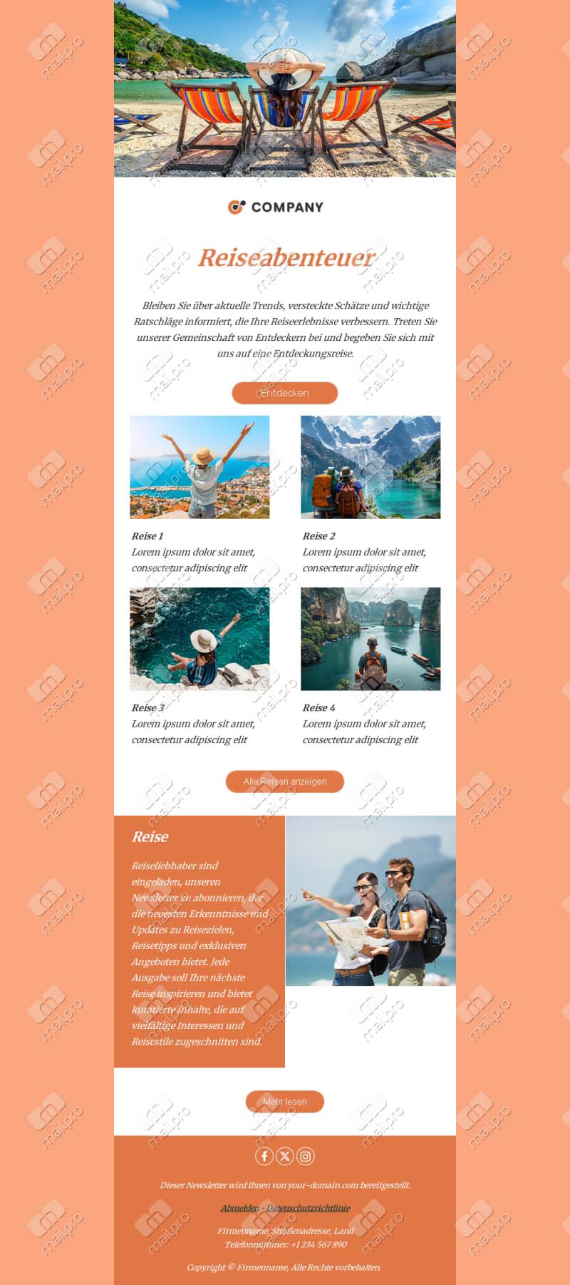 Reise Inspiration Vorlage