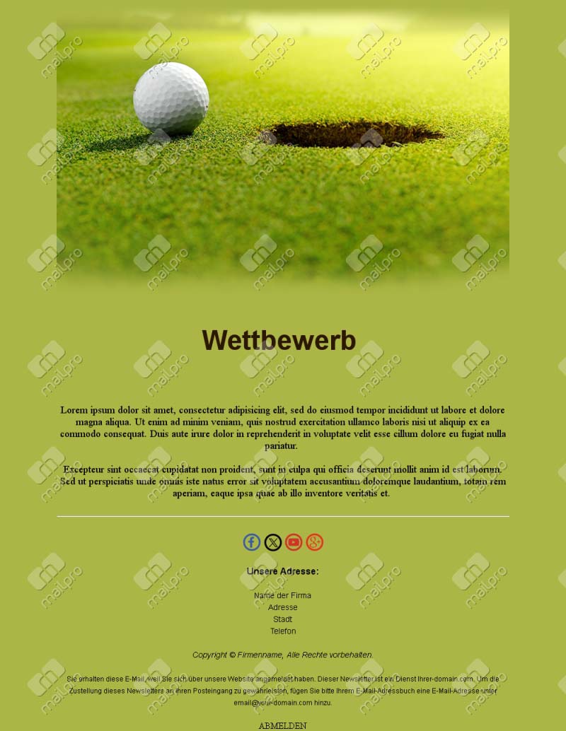 Golf-Turnier Design