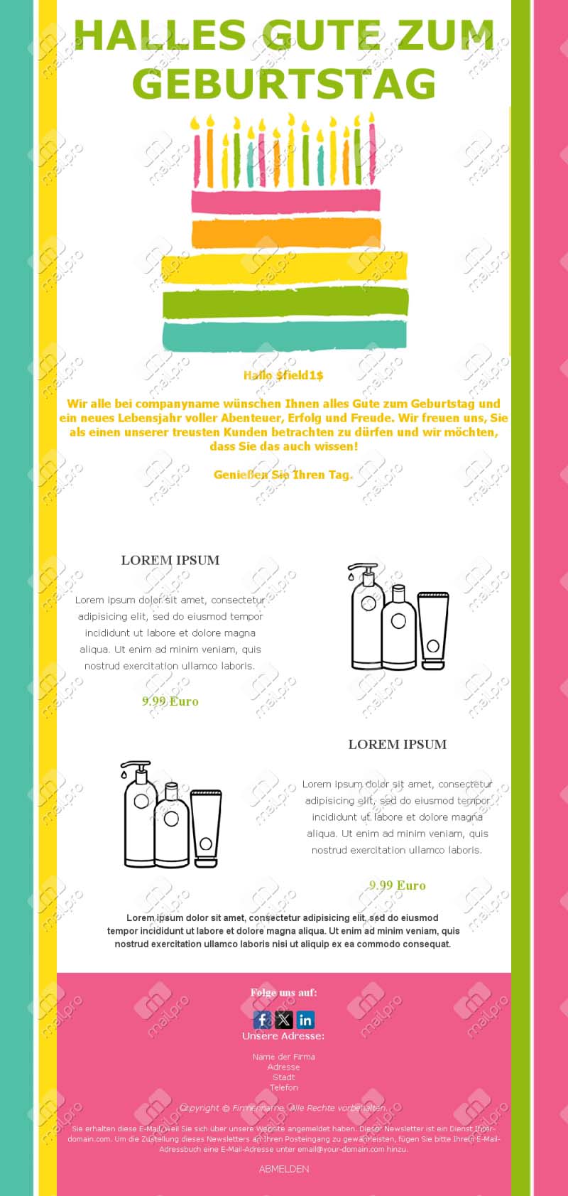 Email Geburtstagsangebot Deutschland