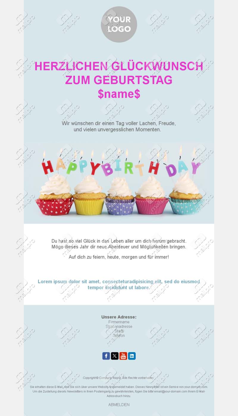 E-Mail-Vorlagen für Geburtstage