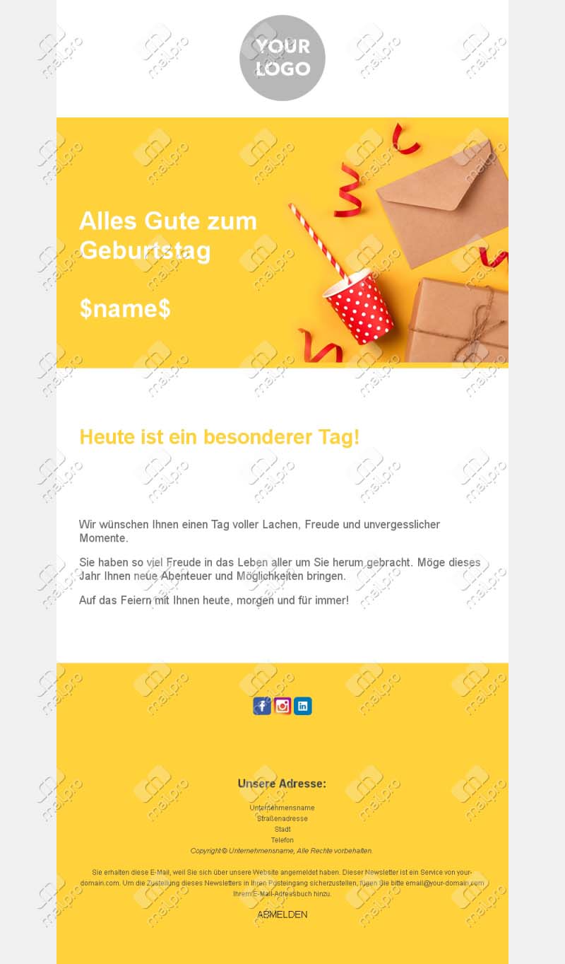 Geburtstags-E-Mail-Vorlagen