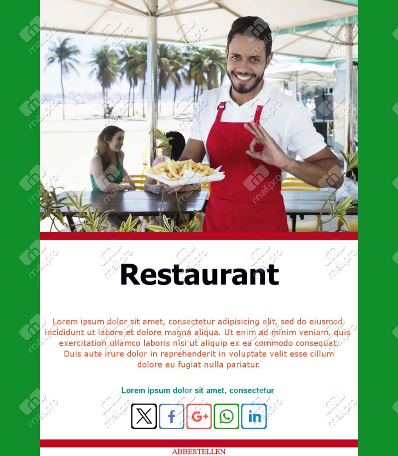 Email Lieferung & Takeaway