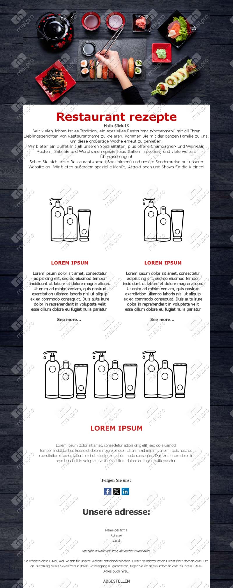 Chef Empfehlungen Emails