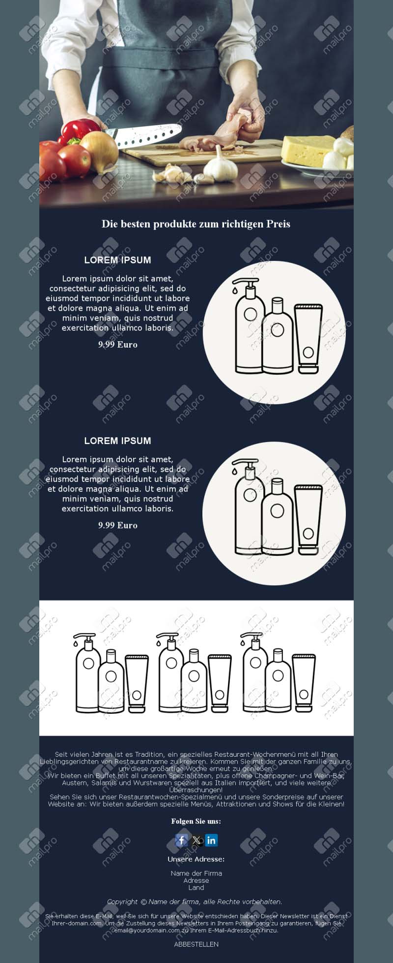 Kulinarische E-Mail-Benachrichtigungen	