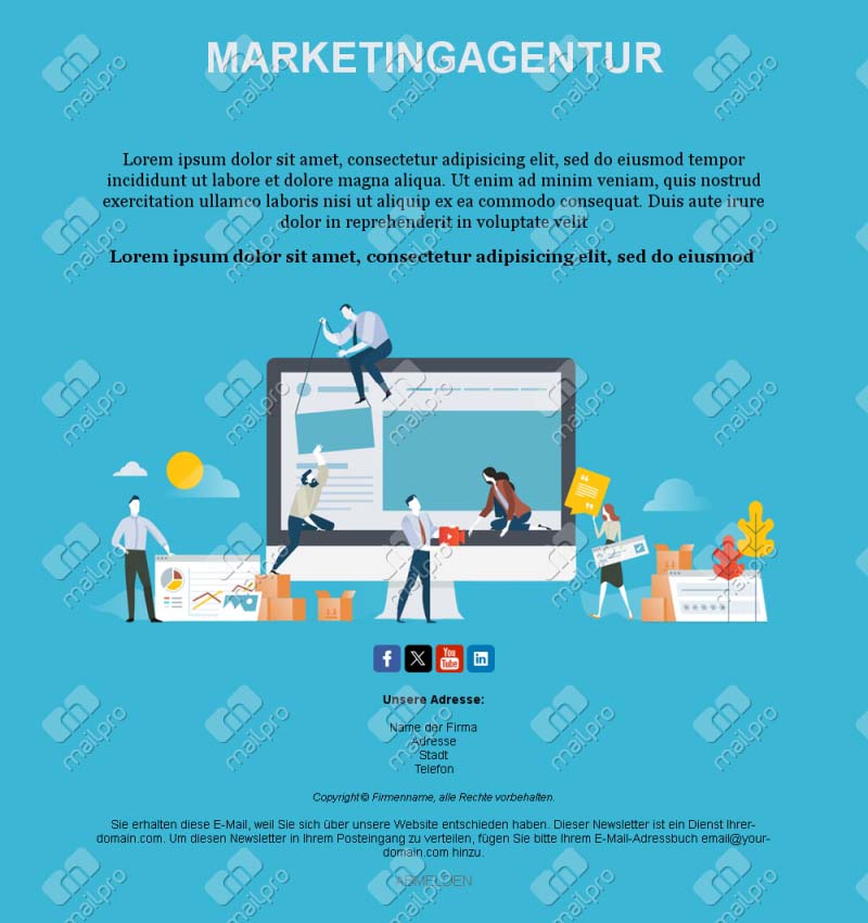 Agentur-Kommunikationslayout	