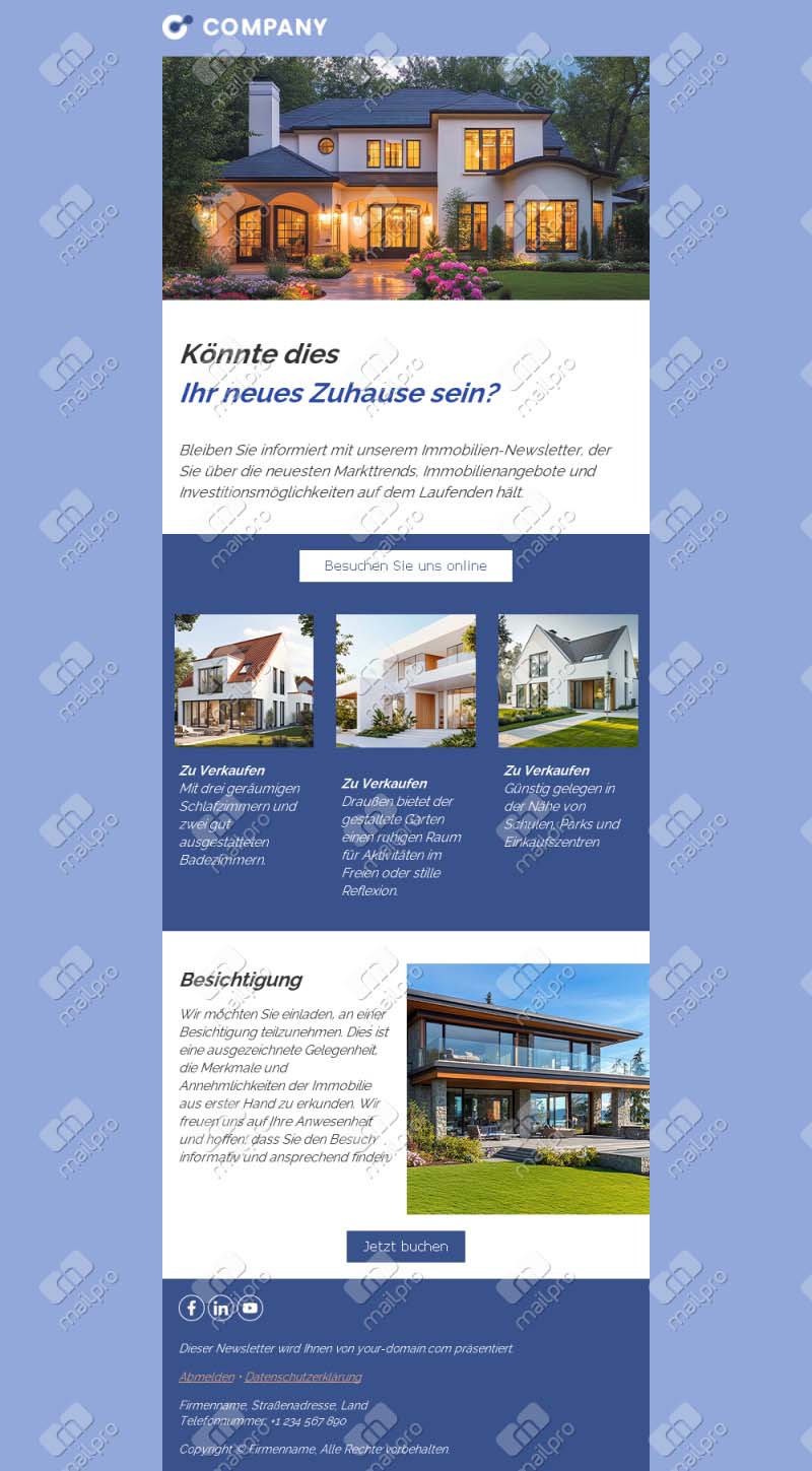 Immobilien Vorschau Willkommen