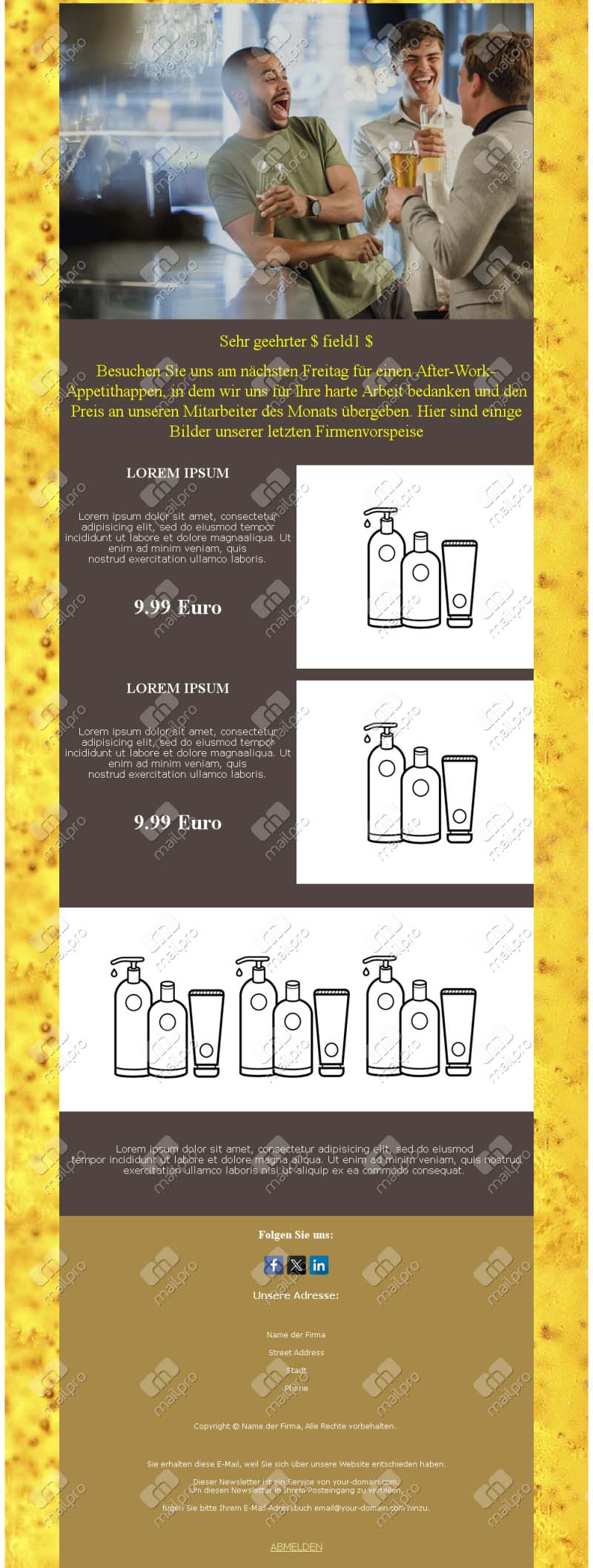 Einladungen zu After-Work-Events 