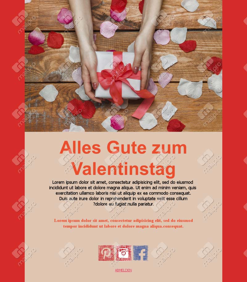 Valentinstag-Specials und Angebote