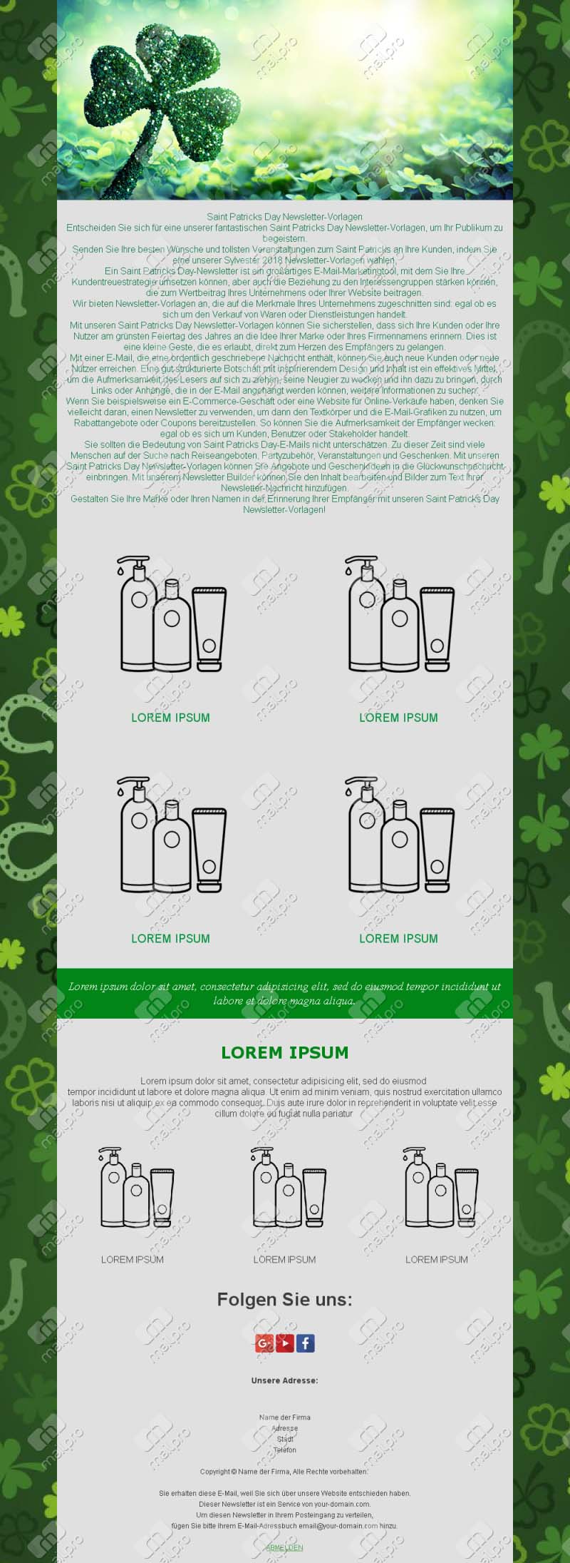 Irische Feier Emails