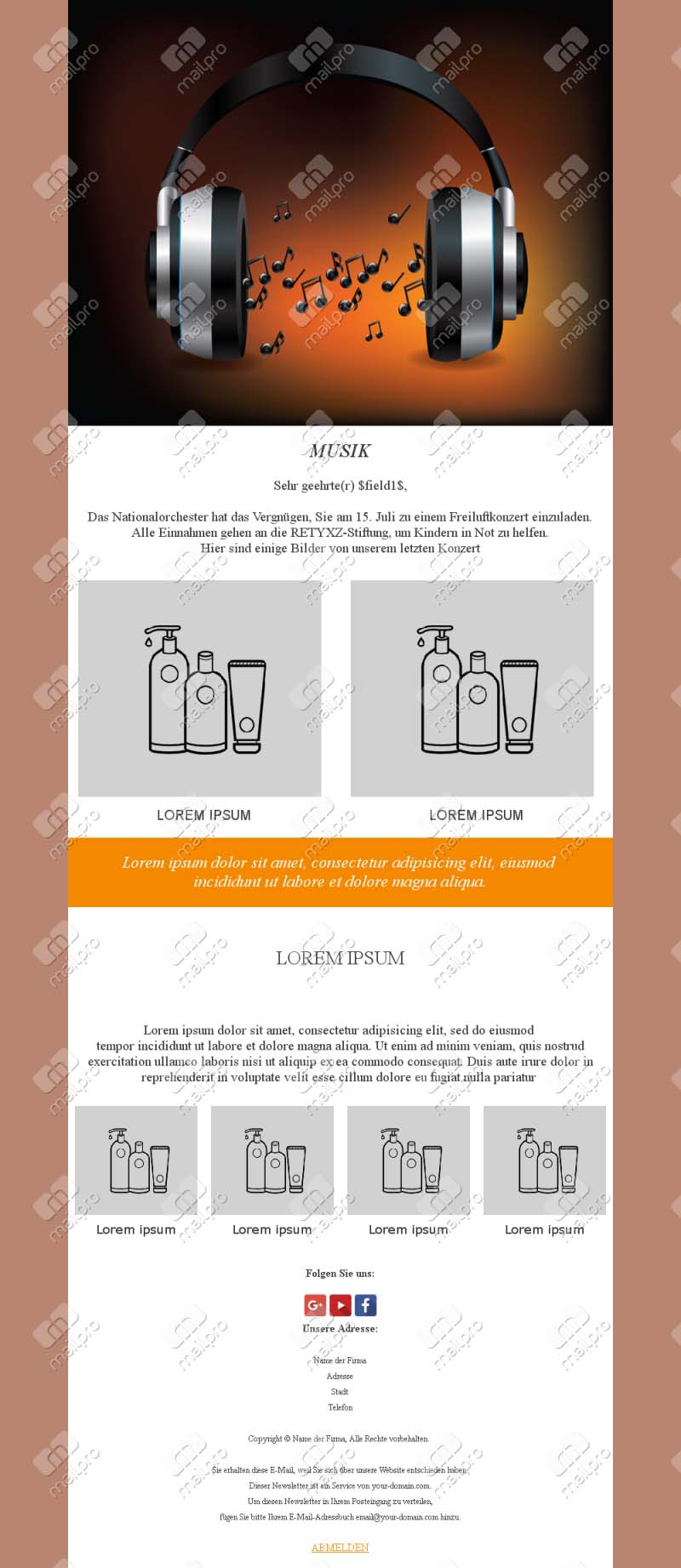 Melodische Promotion Emails