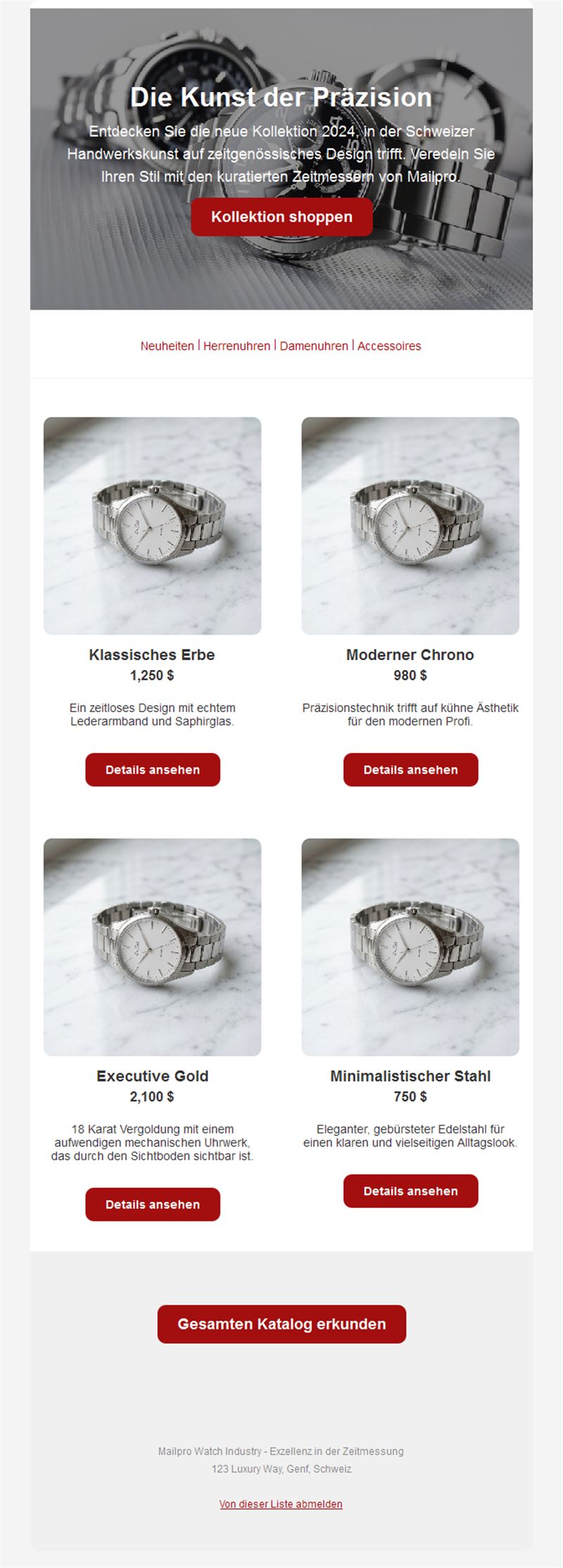 Luxury Watch Collection Templates