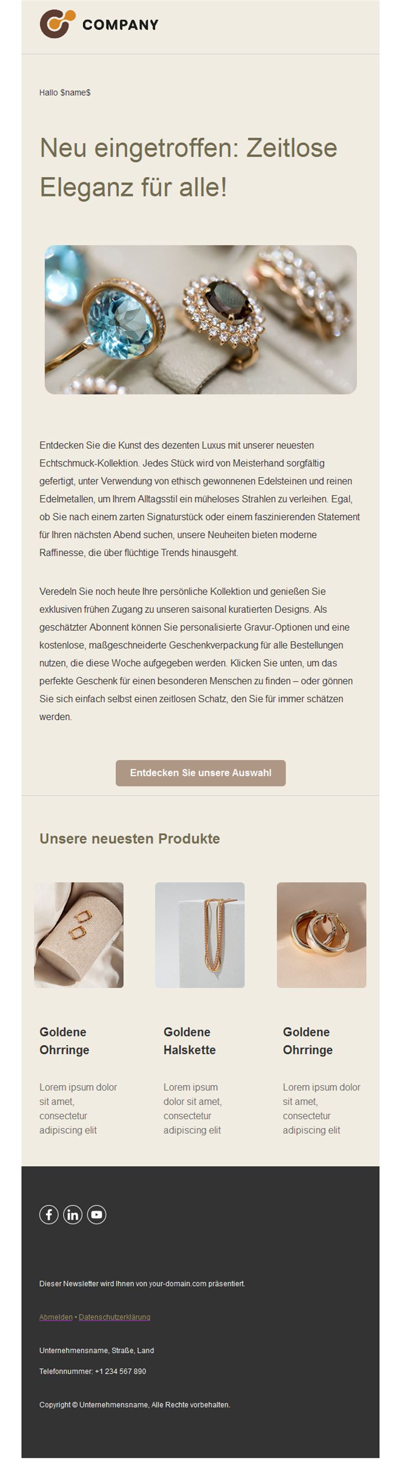 Elegant Jewelry Email Template