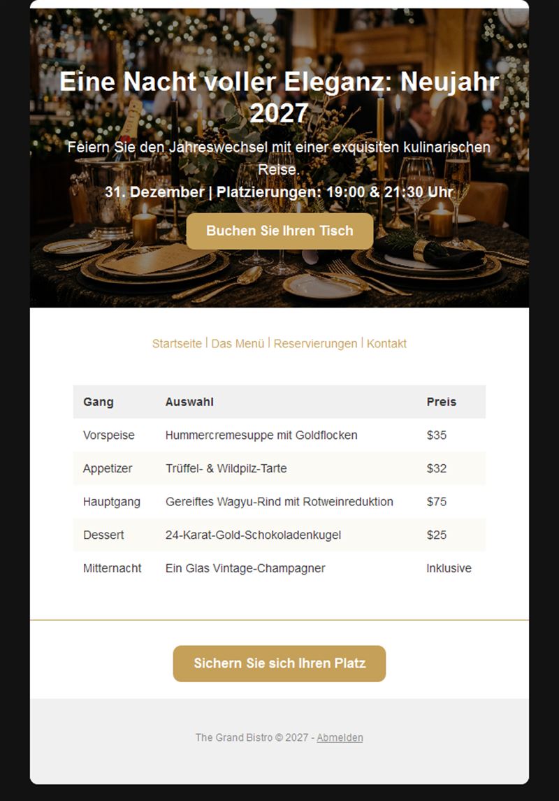 New Year 2027 Dinner