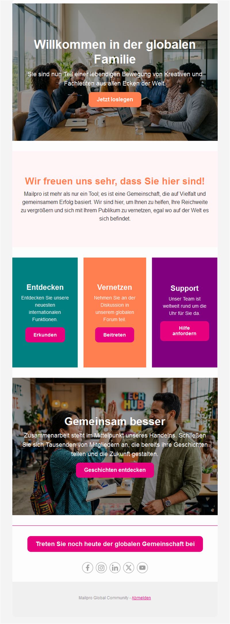 Welcome Email Updates