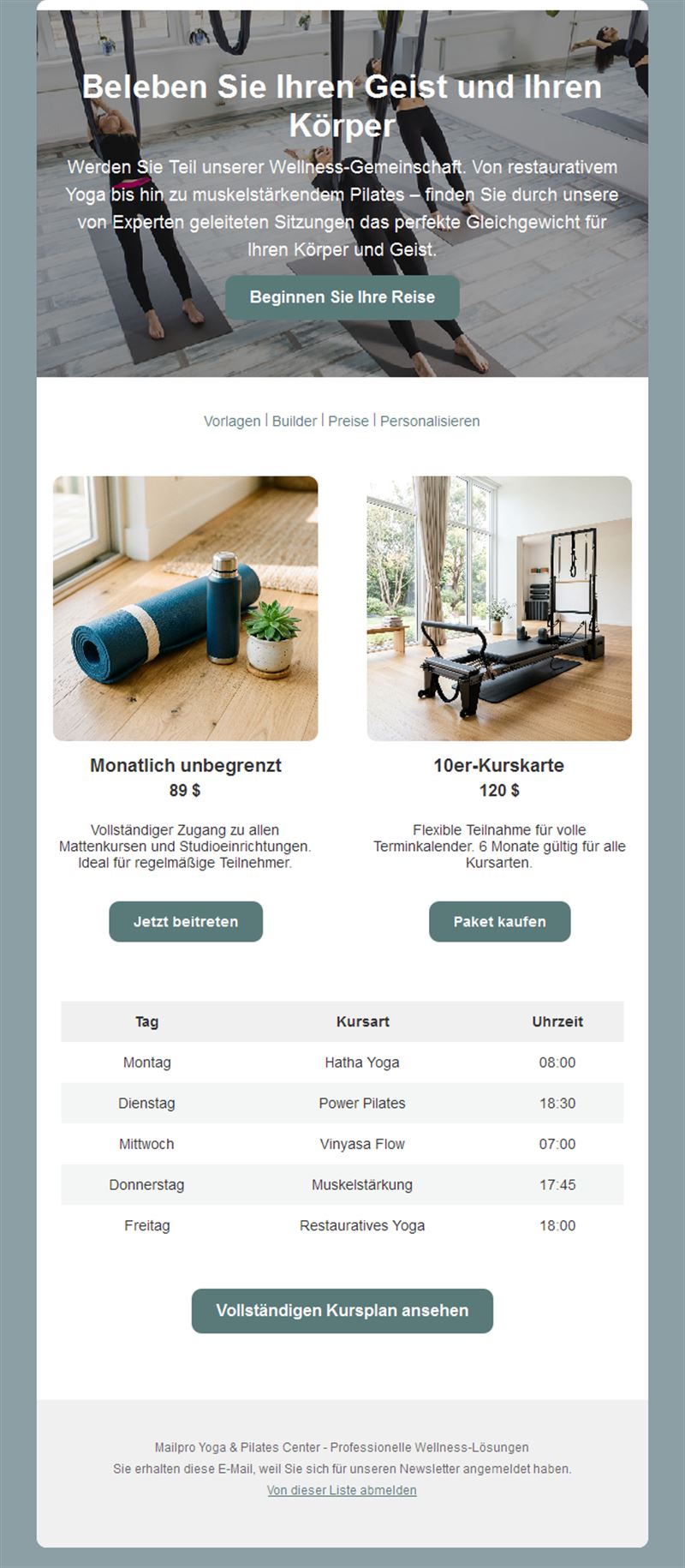 Wellness Class Email Alerts