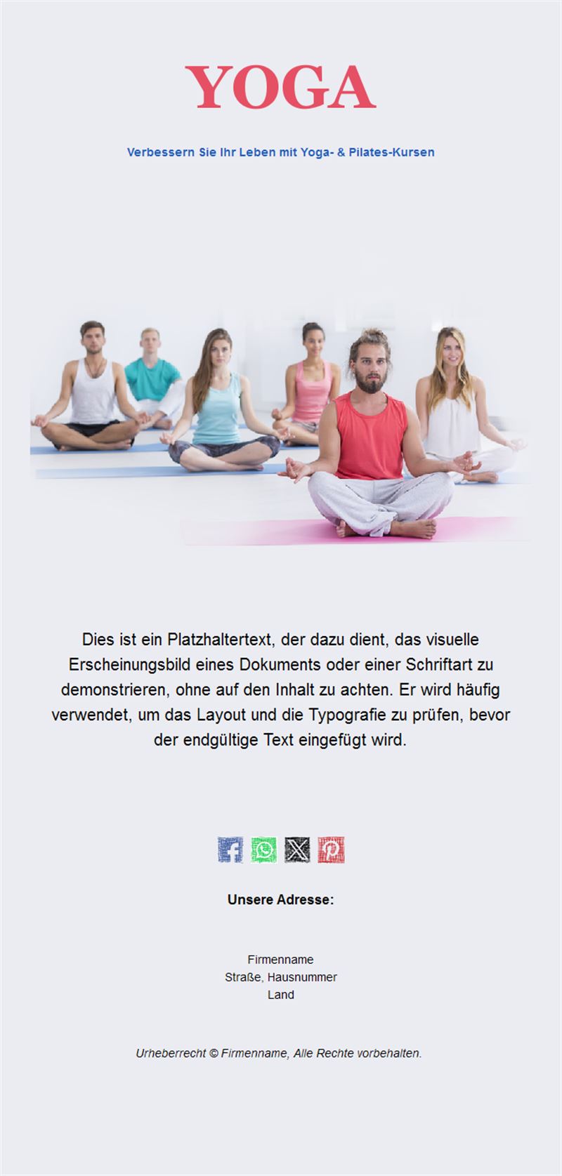 Yoga & Pilates Email Alerts