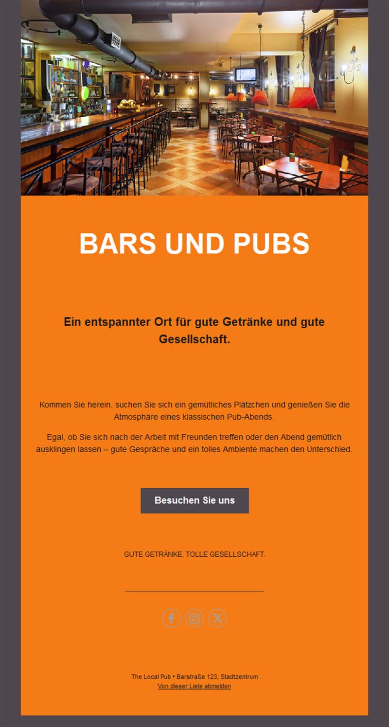 Pub Event Email Templates