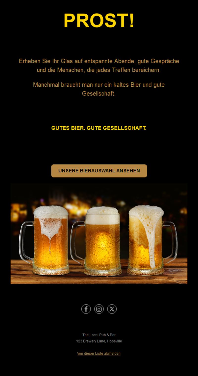 Pub Night Email Templates