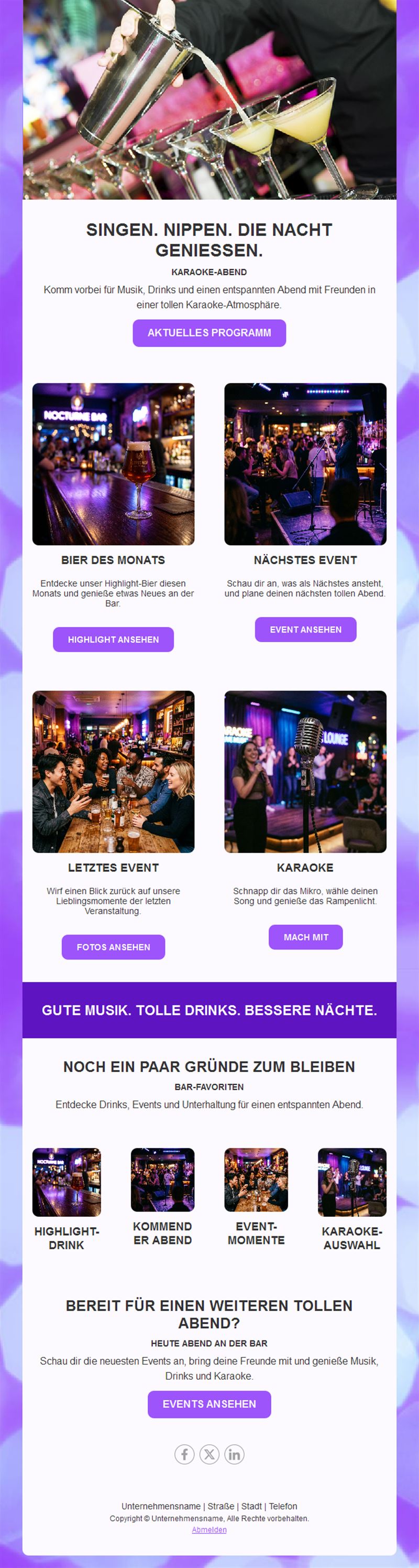 Happy Hour Email Layouts