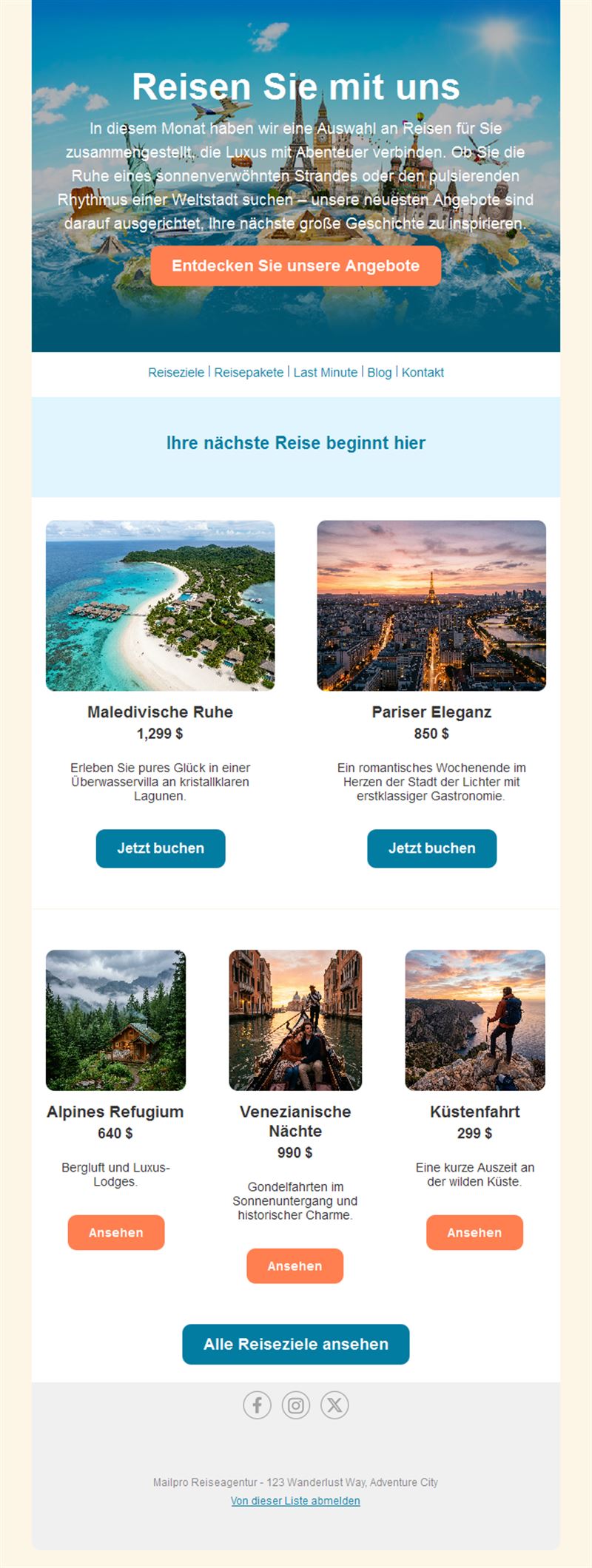 Travel Deals Email Alerts