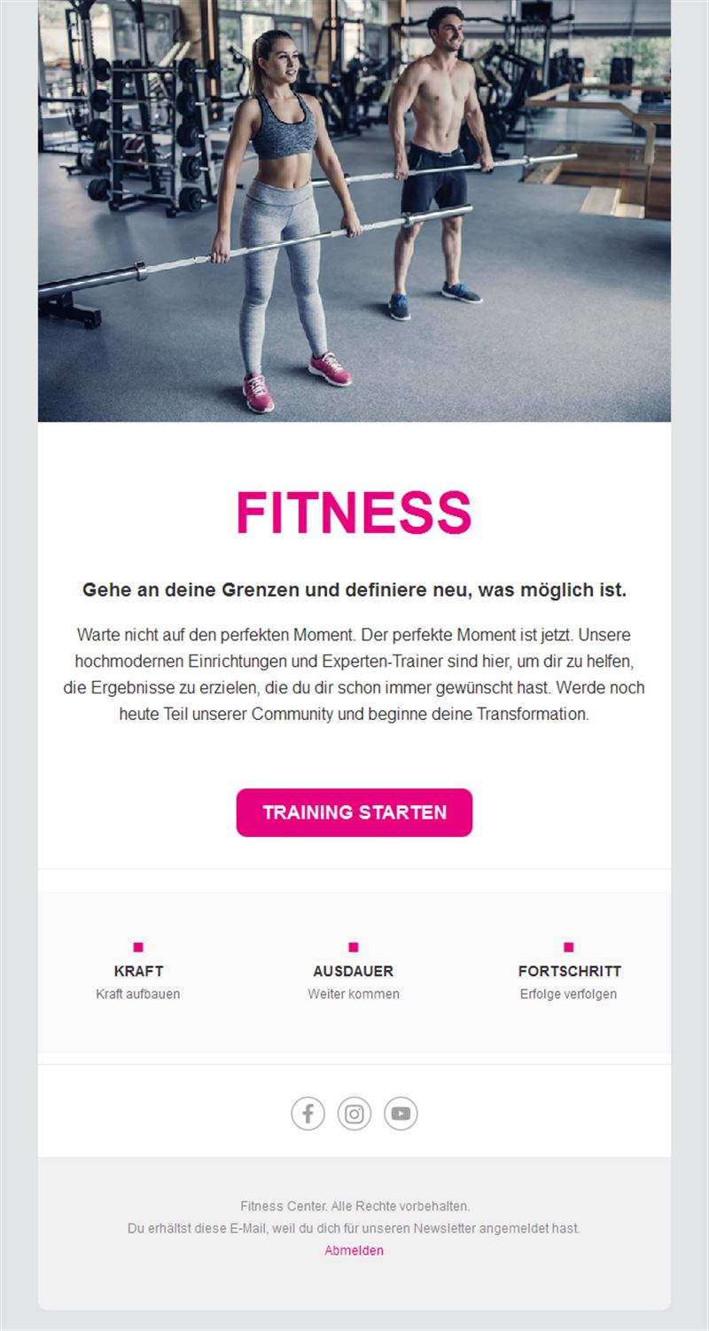 Fitness Tips Email Templates