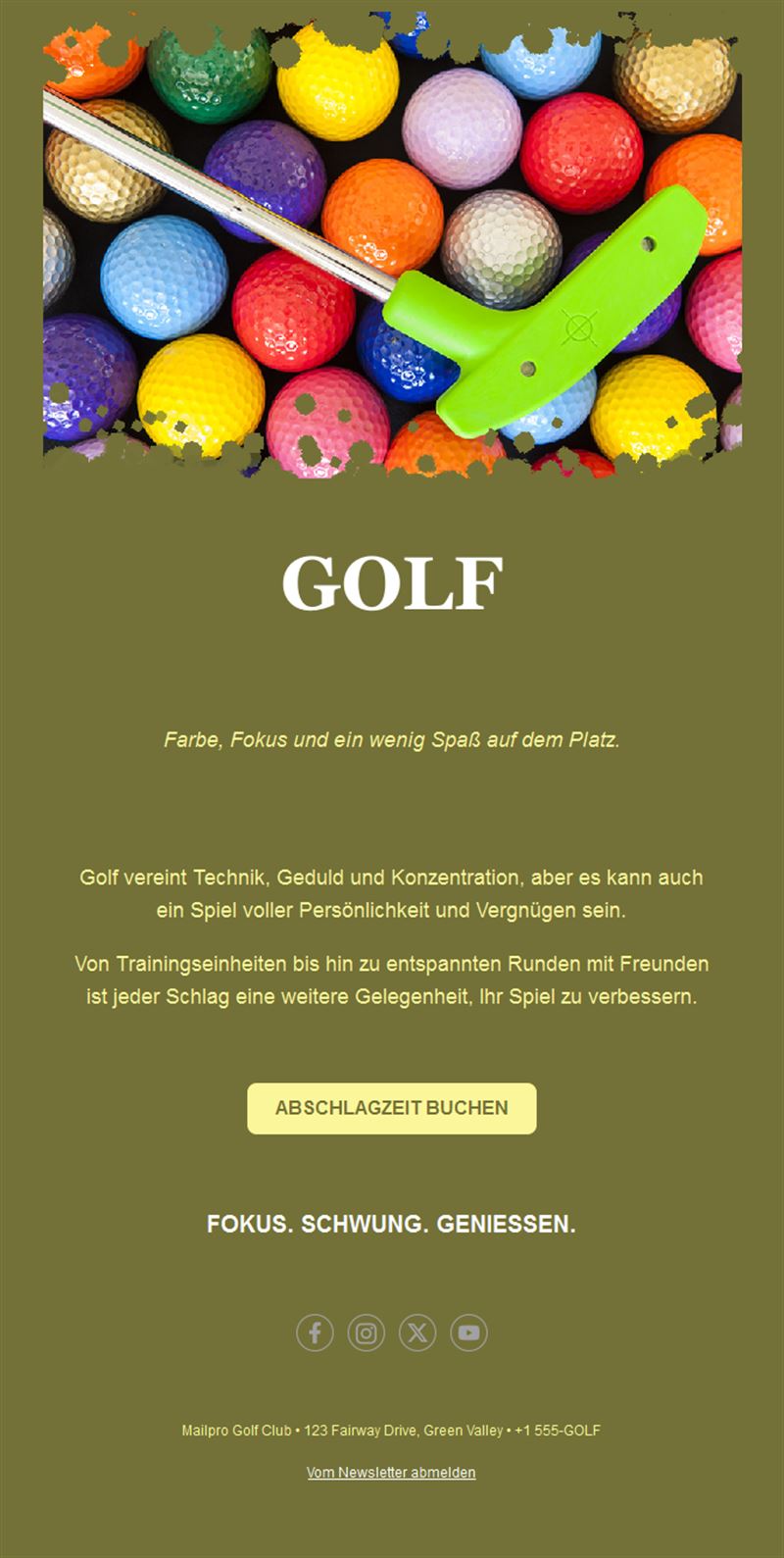 Golf Club Email News
