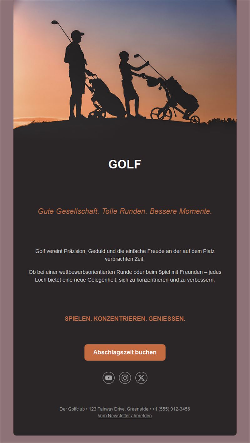 Golf Tips Email Templates