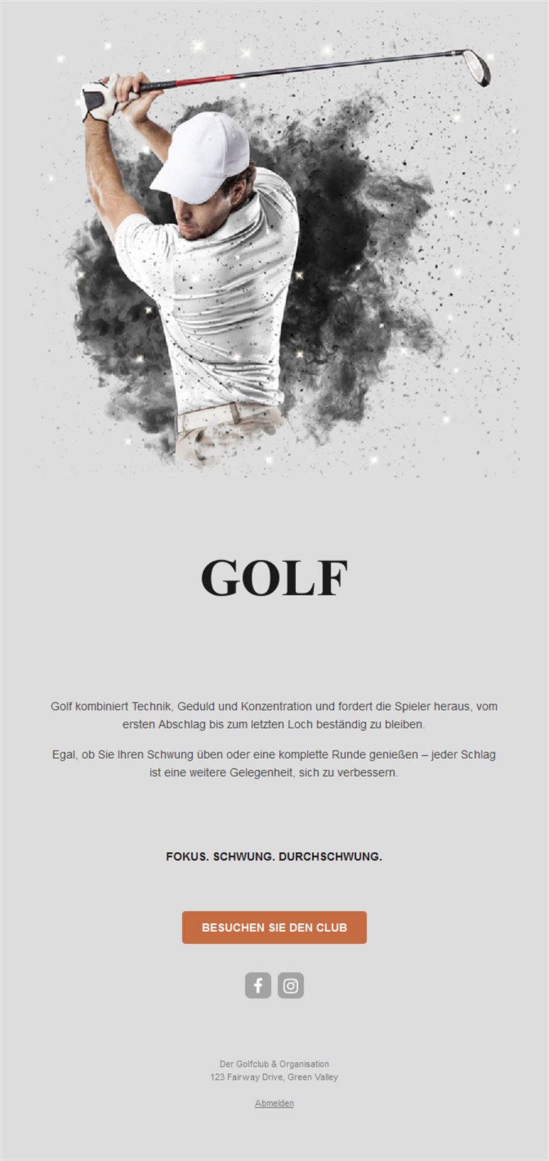 Golf Event Email Updates