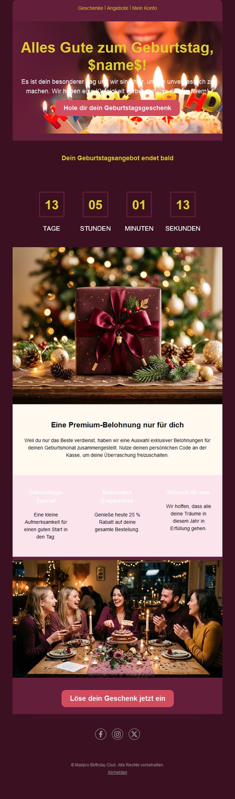 Special Birthday Email Alerts