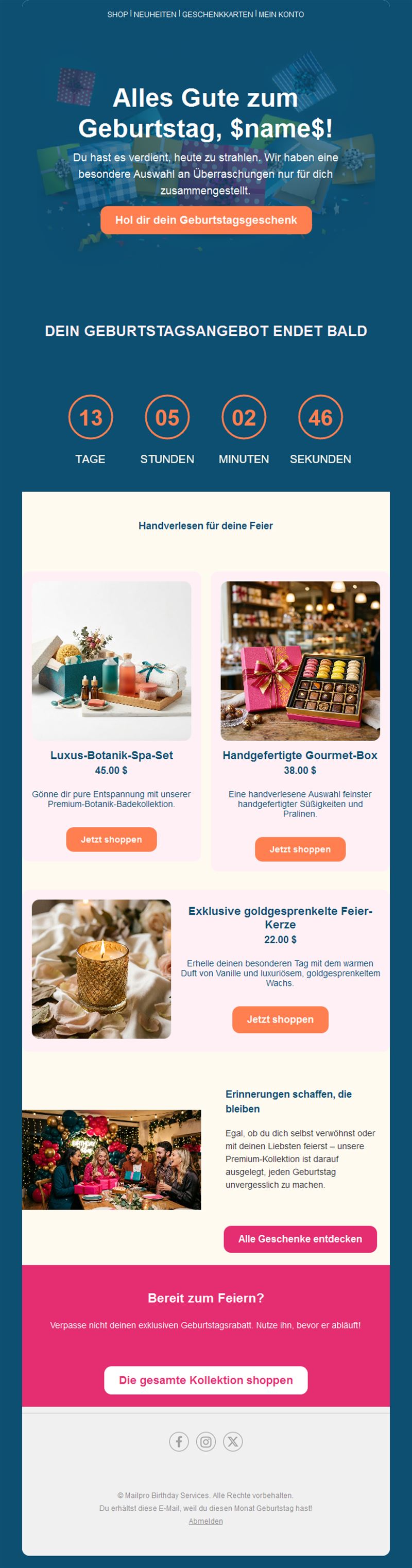 Birthday Email Designs