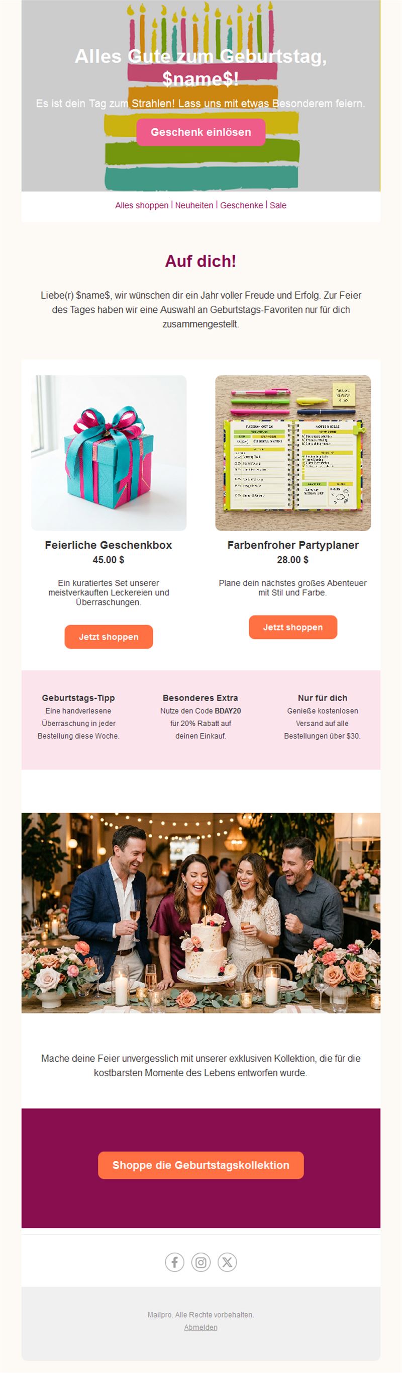 Birthday Message Emails