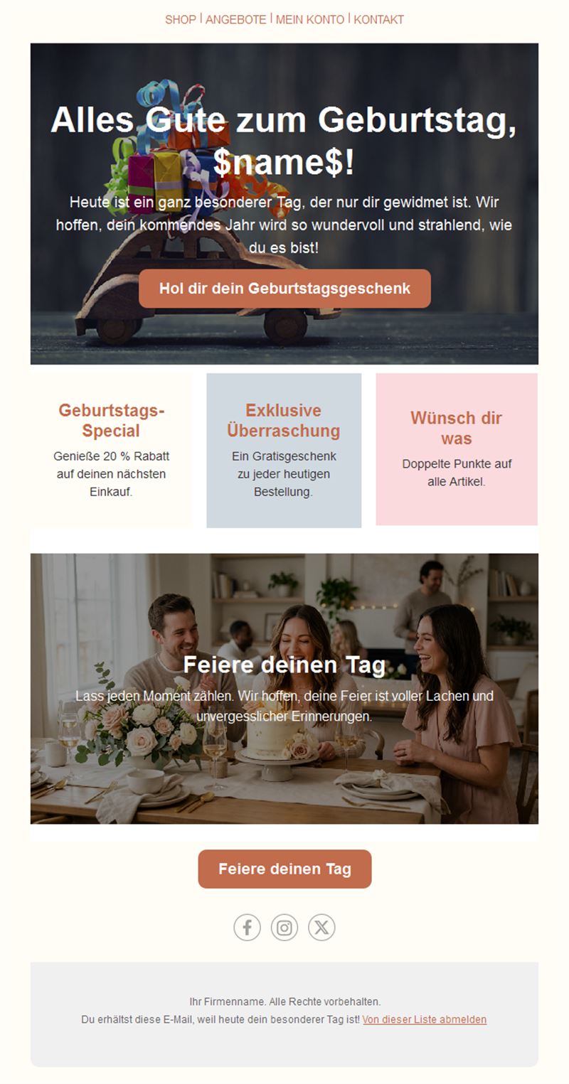 Personalized Birthday Email Template