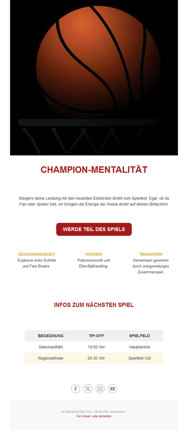 Basketball Email Updates