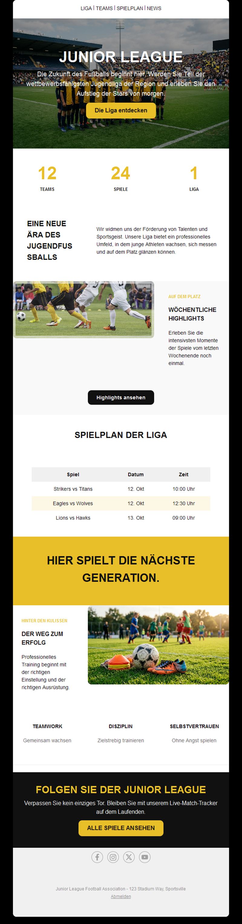 Football Newsletters Emails