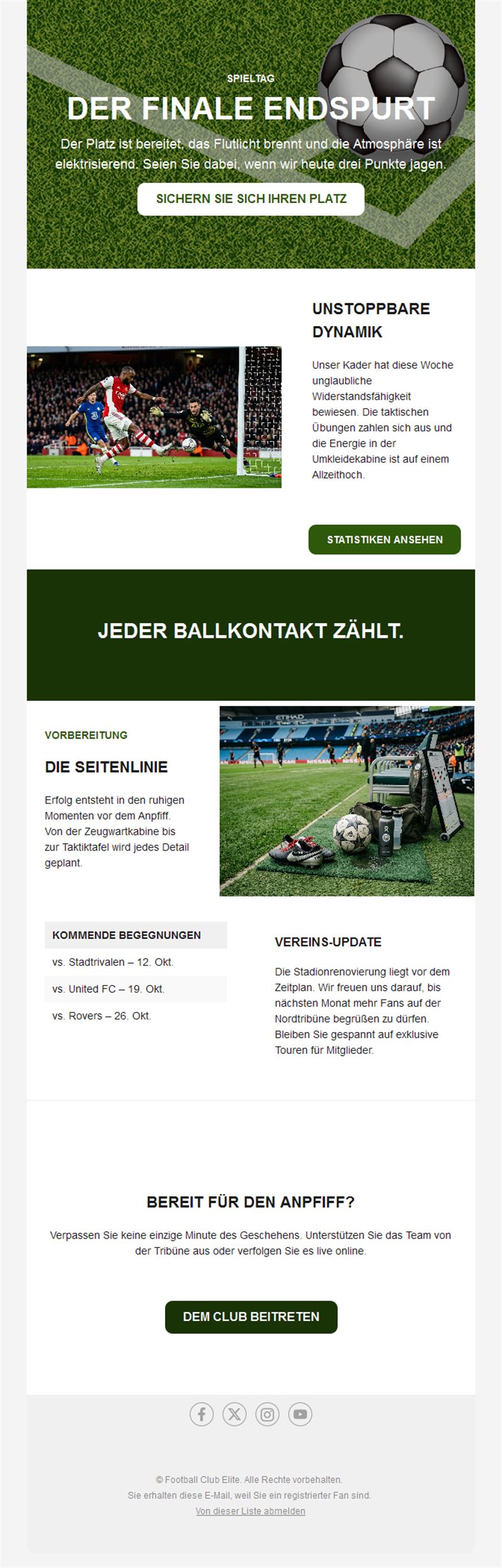 Basketball Club Email Layouts
