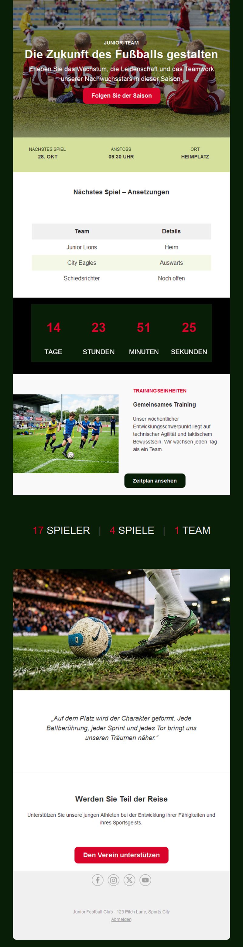 Football Fan Email Alerts