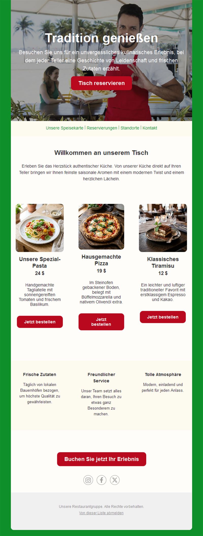Dining Offer Email Templates