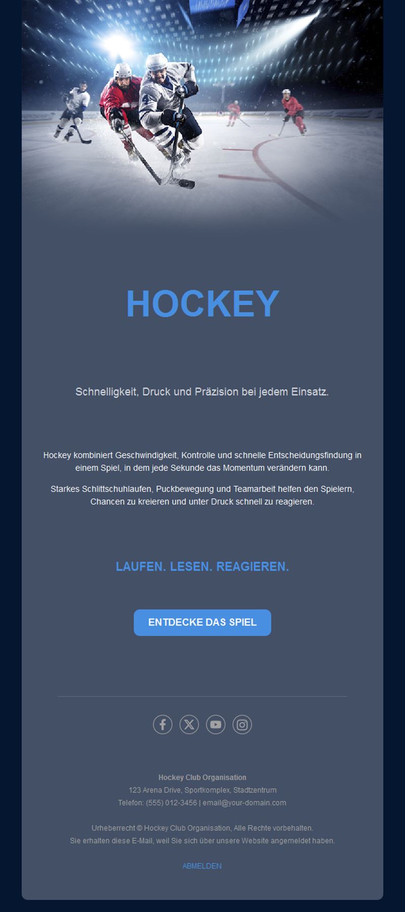 Live Hockey Email News