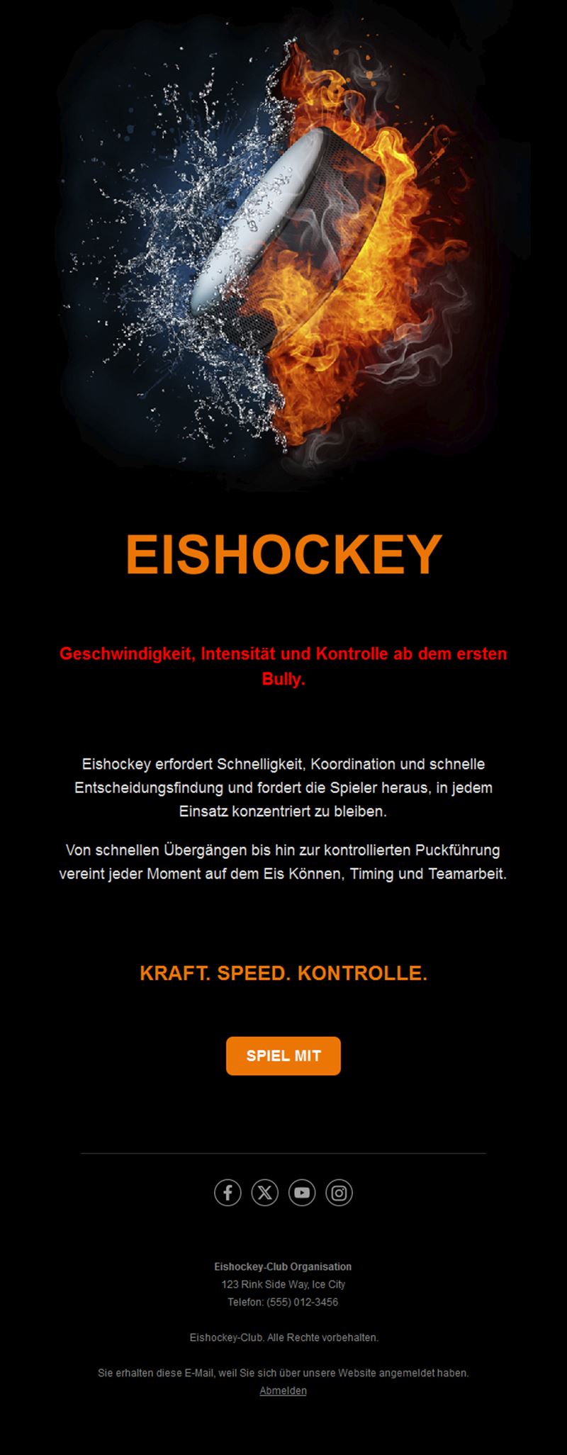 Hockey Email Updates