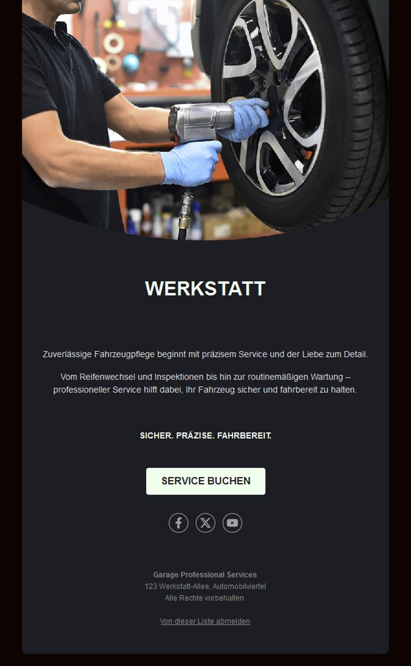 Auto Service Business Email