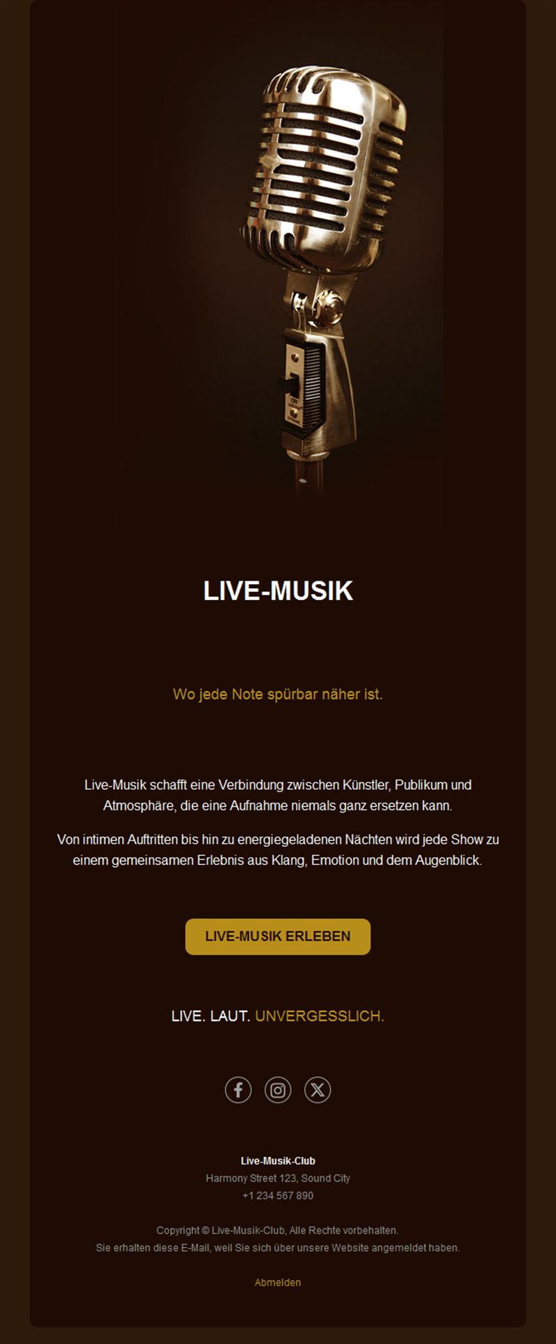 Music Event Templates