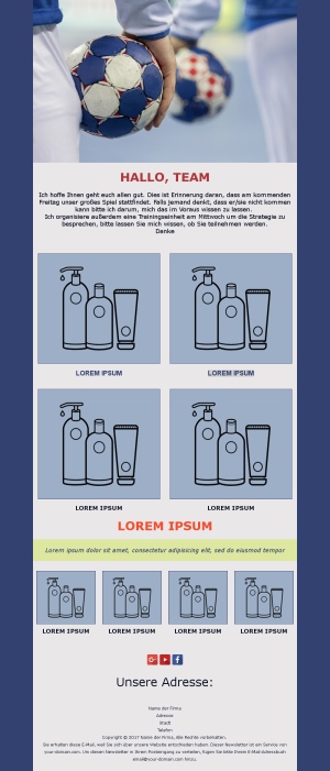 Spannende Handball-E-Mail-Vorlagen